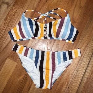 Venus Stringy Top with Criss Cross back and Matching Regular Coverage Bottoms